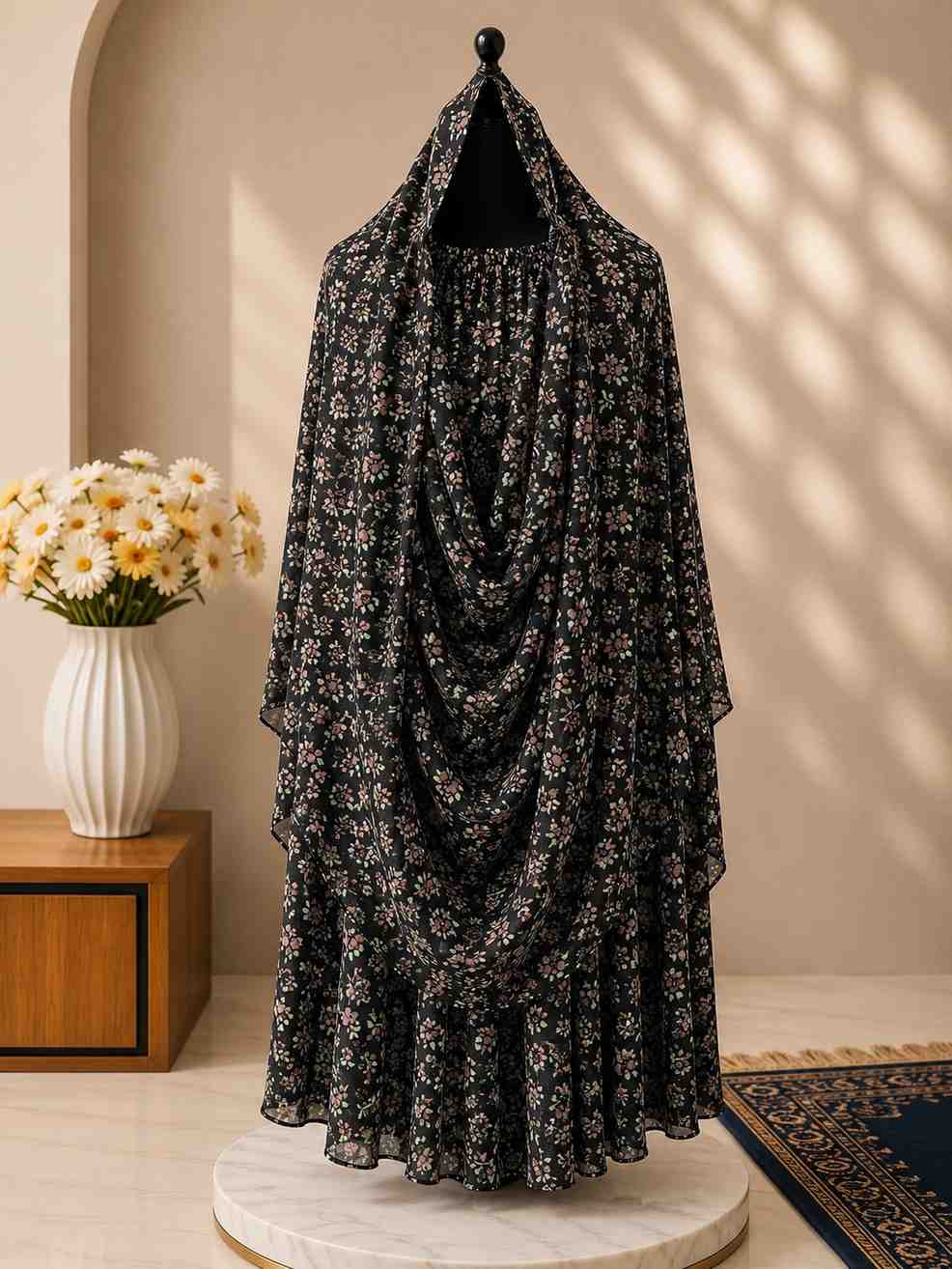 3 🖤 Onyx Bloom Hijab - Image 1