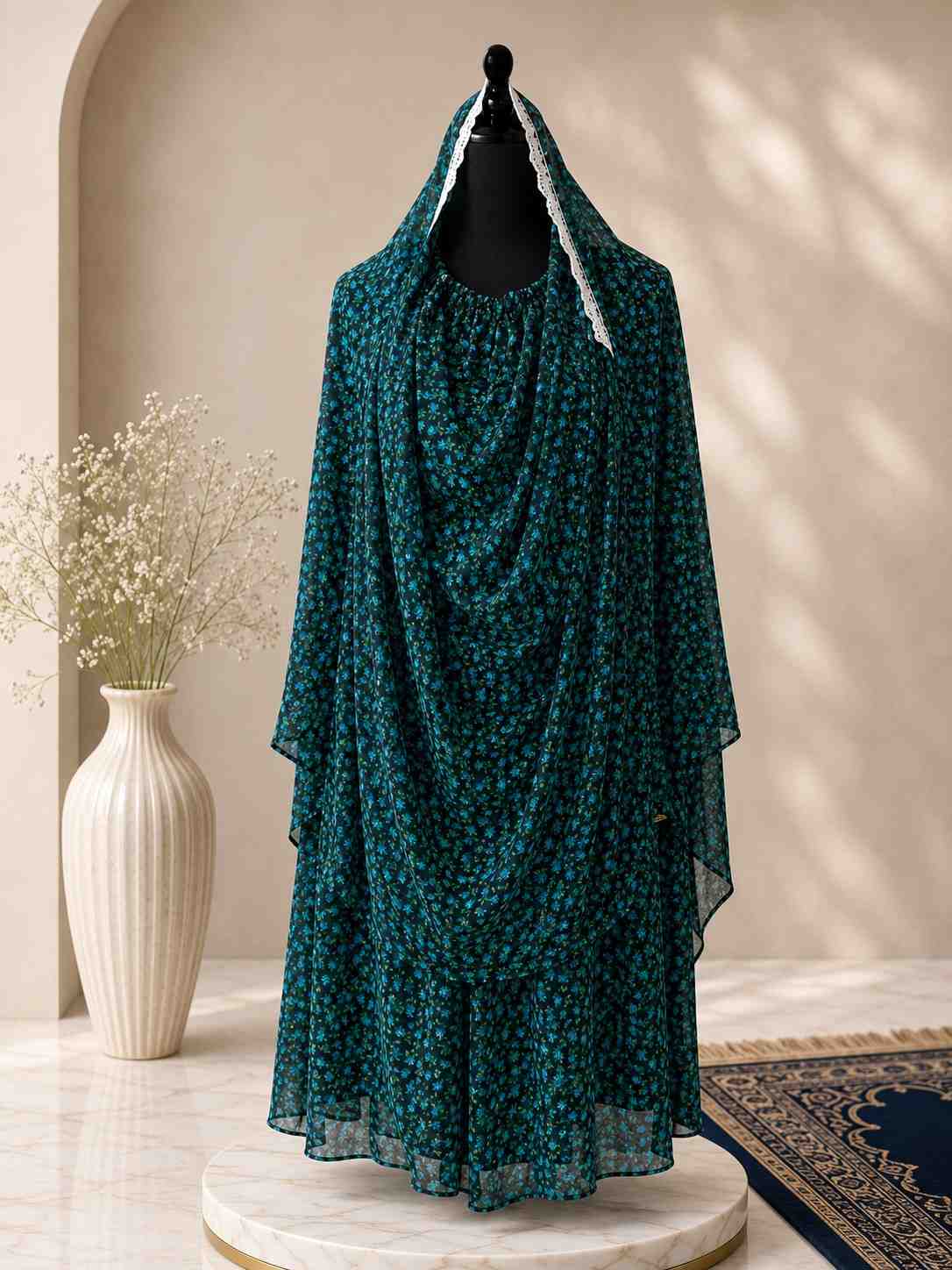 3 💚 Emerald Bloom Hijab - Image 1