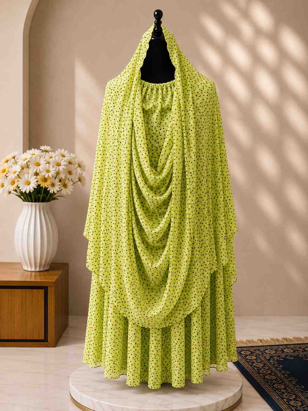 4 🌿 Olive Bloom Hijab - Image 1