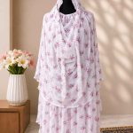 🤍 Ivory Blossom Hijab