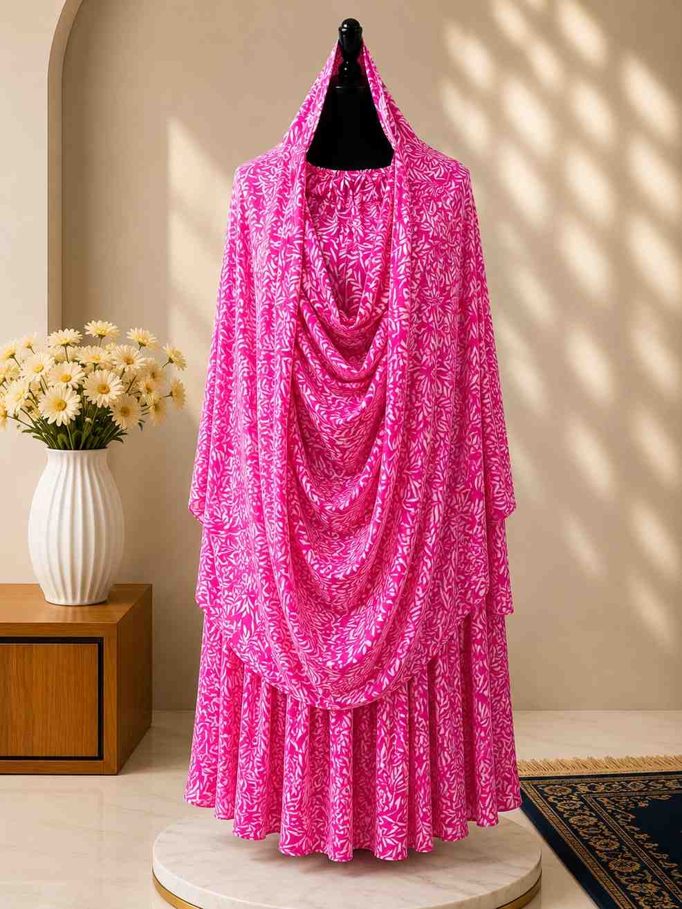 6 🌸 Pink Blossom Hijab - Image 1